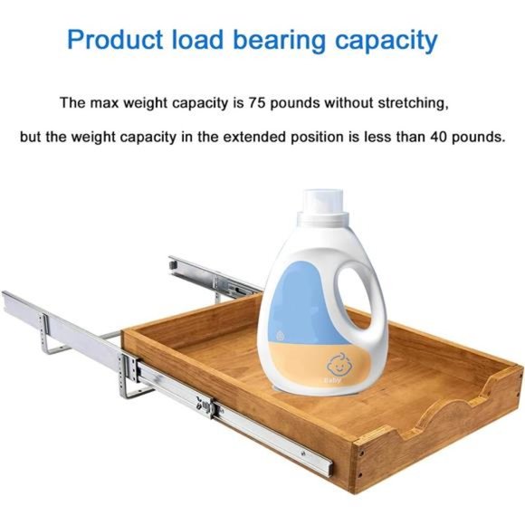 1 Tier Pull Out Cabinet Organizer 11" W x 21" D Under Cabinet Shelf Organization - Picture 5 of 7